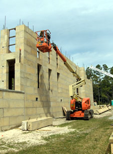 Man lift rental equipment on the job