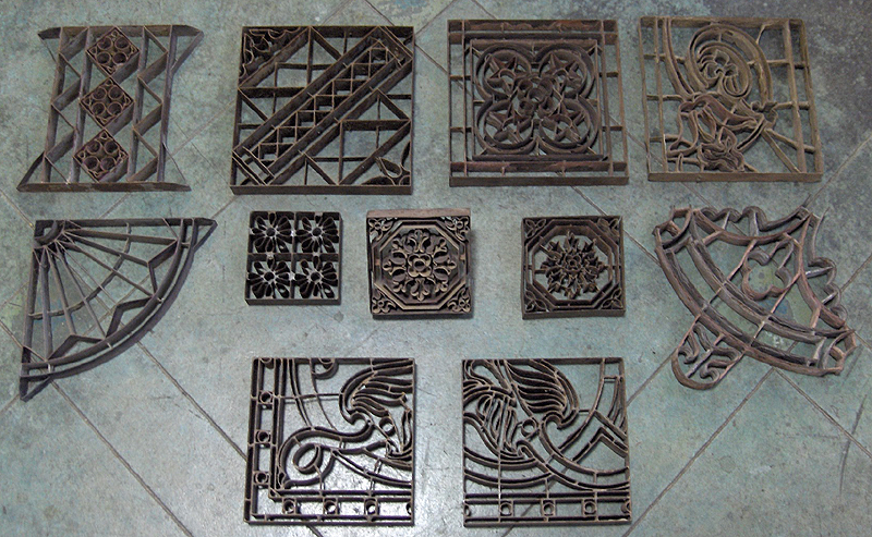 Metal patterns for mosaico hidralico, Ladrilhos Hidráulicos tiles. 