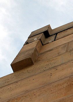 Oversized casing edge on window openings.