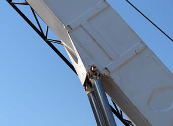 crane boom and bird nest