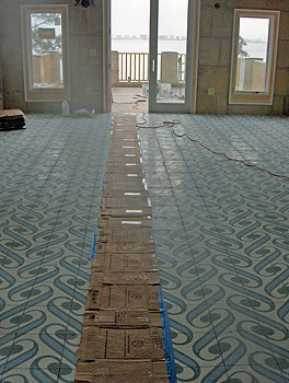big room of encaustic cement tile