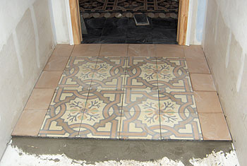 hallway moroccan cement tile pattern