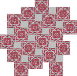 Patterned and solid concrete floor tiles