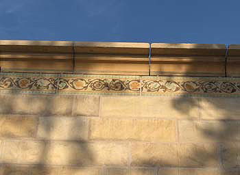 concrete acid stain cornice and freize
