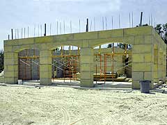 Arched garage door openings