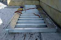 Aluminum support for air conditioner and generator