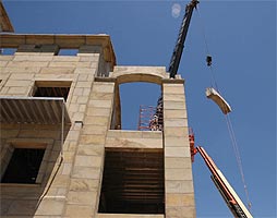 Raising the lintel for the italian style arches