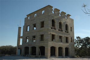cornice blocks set on north-east side of dacart house
