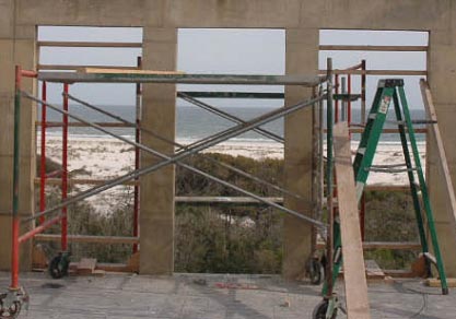View of doorway and windows on top floor