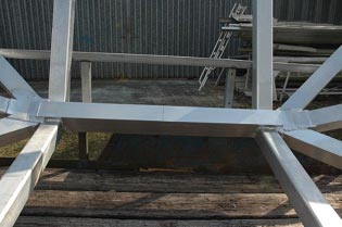 Closeup of Elevator roof frame