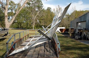 Elevator roof frame made by Dennis Aluminum
