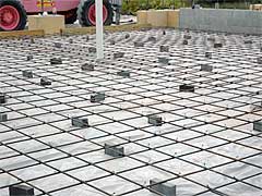 rebar in place for pouring slab