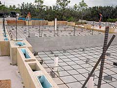 prep work for an eight inch slab