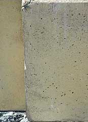 close-up of man made limestone showing variations