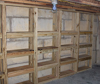 2 x 4 storage shelves for cement tiles
