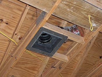 HVAC vent in ceiling opening
