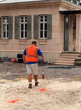 cable connections marked for construction