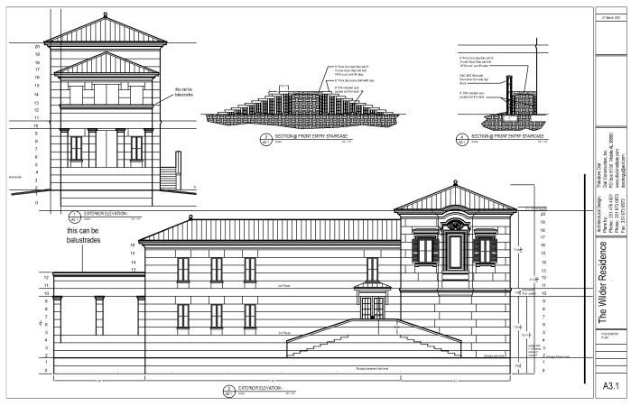 Preliminary house plans, front elevation