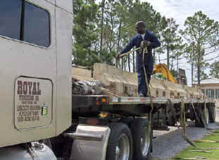 truck delivery of heavy dacart blocks