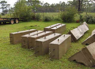 Solid concrete lintels go above the windows and doors.