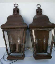 Copper exterior lanterns for seaside