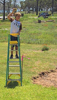 Joe Zehentner working with his dad.